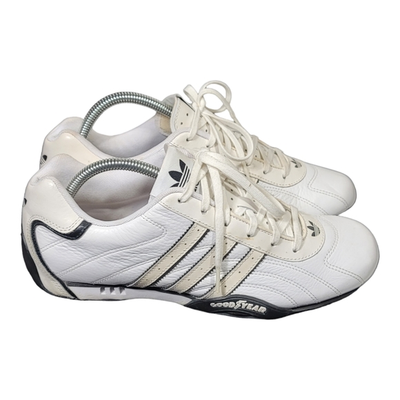 Adidas Racing Team Good Year Vintage Black White Mens Sz 8.5 Driving Race SB0 - Picture 2 of 9